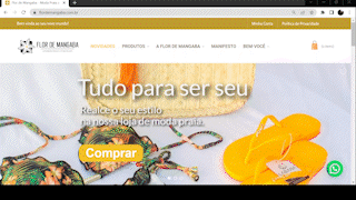 GIF mostrando o site da Flor de Mangaba, desenvolvido pela Bytes Fritos.